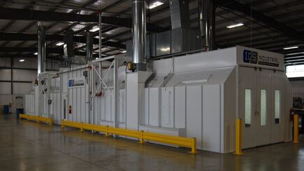 ICS powder-coat oven and booth line inside the plant
